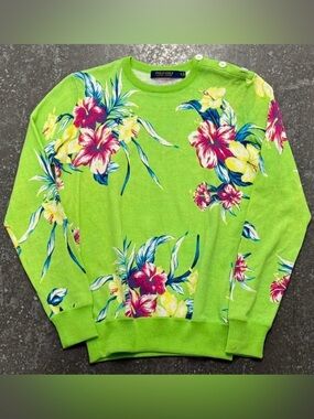Polo Golf Ralph Lauren Tropical Floral Sweater Size Small
